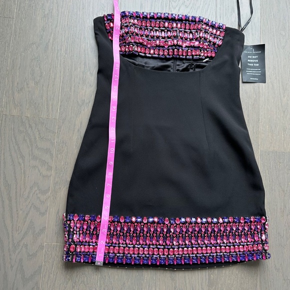Retrofete Martini Black Strapless Mini Dress Rhinestone Crystal - Small - Picture 14 of 14